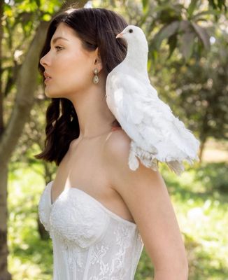 Signature White Beaded Bustier