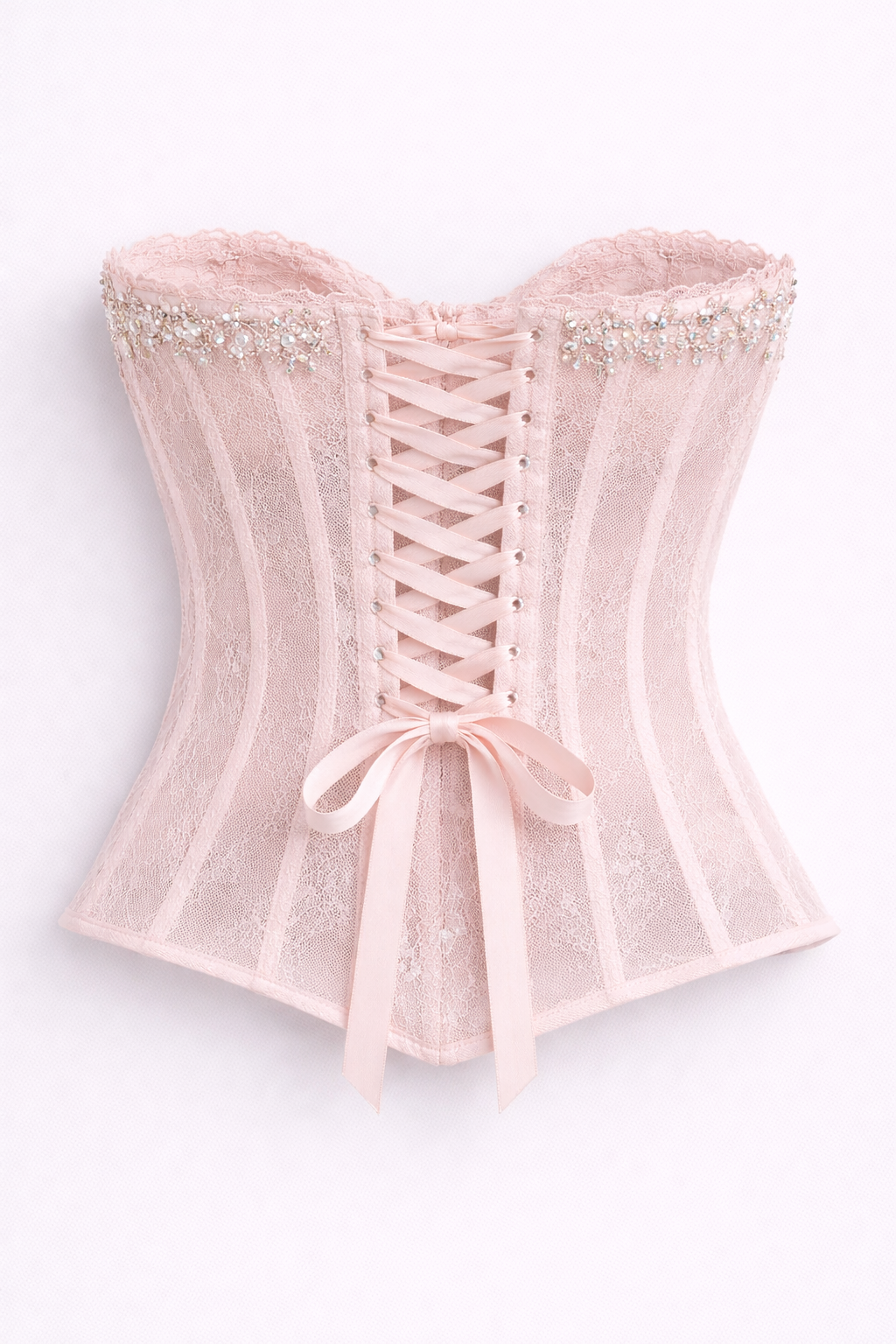Rose Embellished Lace Bustier