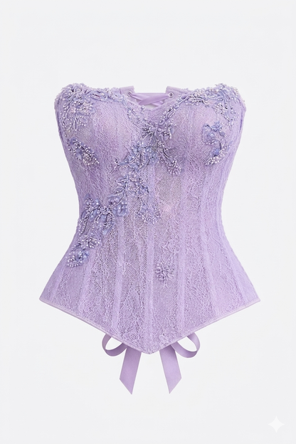 Lilac Bloom Beaded Bustier