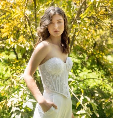 Signature White Beaded Bustier