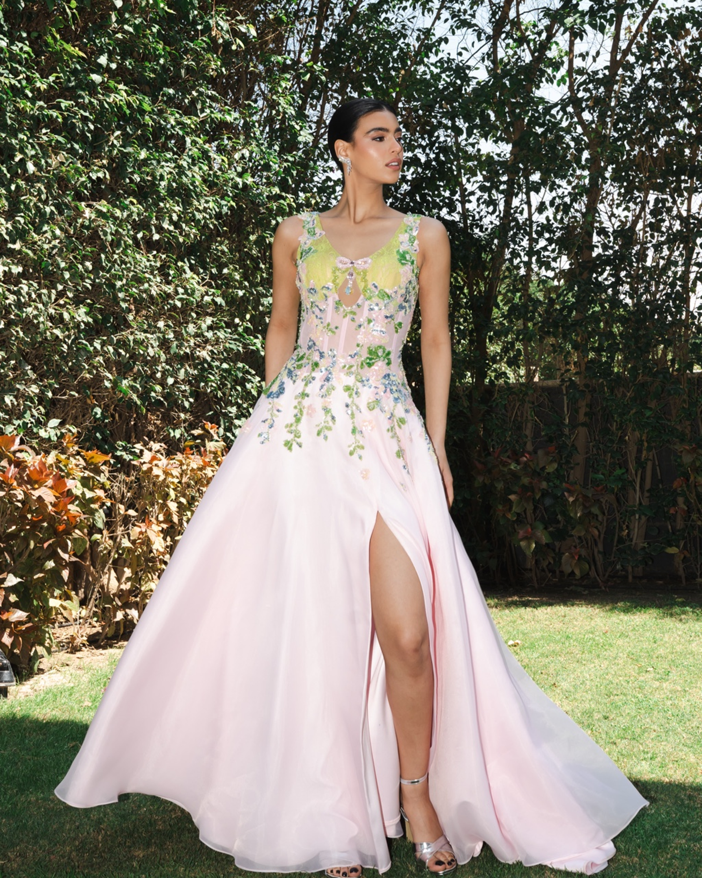Blush Bloom Embroidered Gown